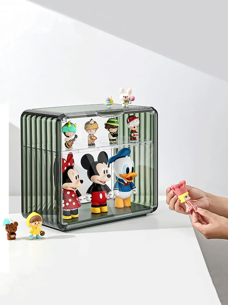 

Blind Box Figure Storage Display Cabinet Pop Mart Garage Kit Storage Box Acrylic Transparent Doll Organizer Anime Toy Showcase