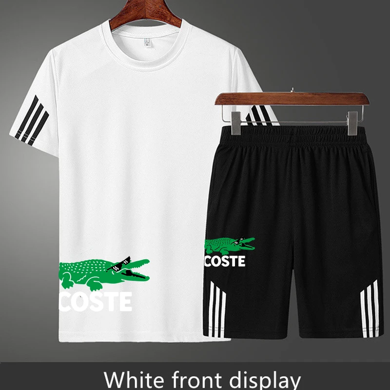 

Plus size 5XL sportswear summer sports suit T-shirt shorts two-piece quick-drying sportswear fitness running leisure suit men