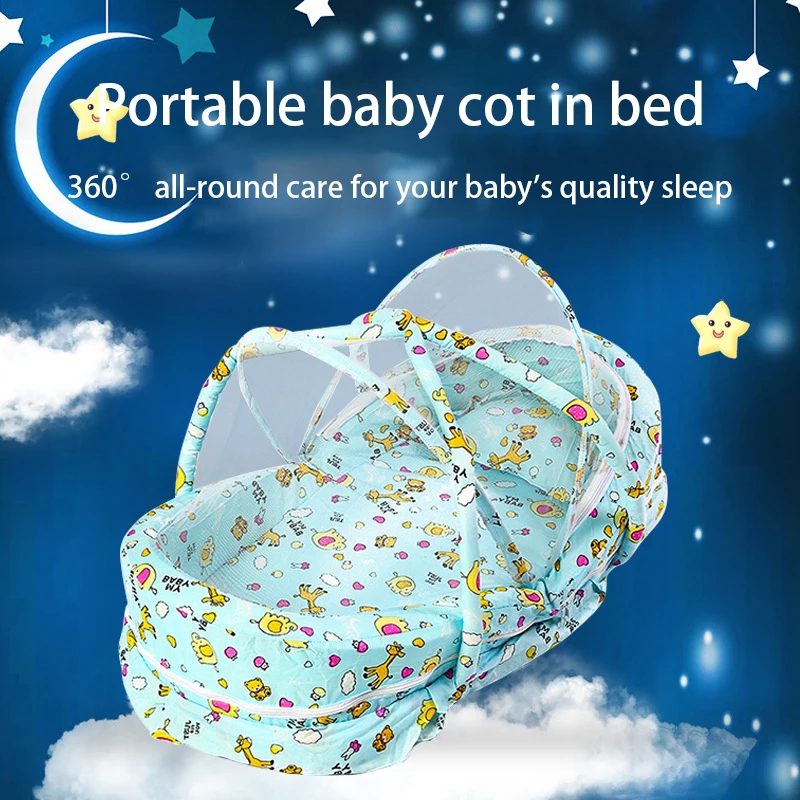 

Portable Crib Bed Detachable with Mosquito Nets Travel Foldable Crib Outdoor Portable Crib Household Baby Anti-pressure Bed Bed