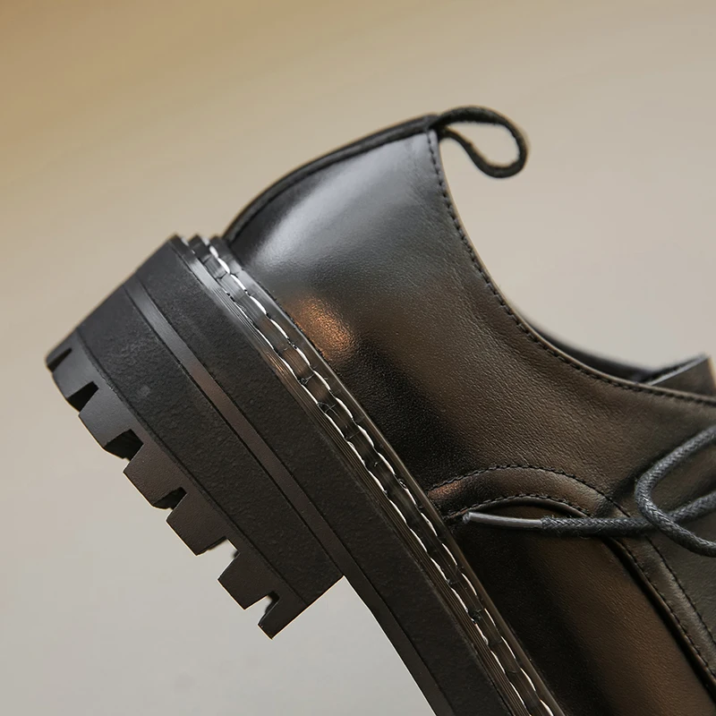 Женская Повседневная обувь из натуральной кожи на толстой подошве для отдыха