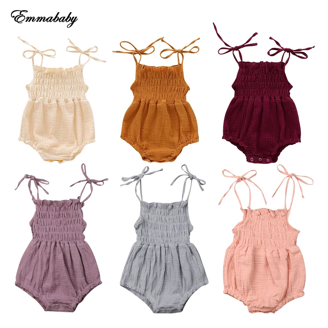 Новинка 2020 летний однотонный комбинезон для новорожденных девочек от 0 до 18