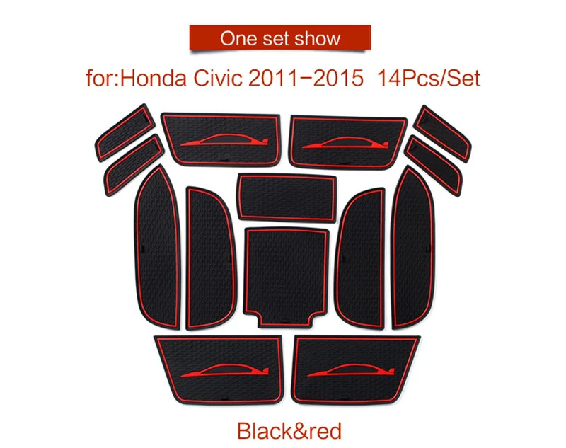 Противоскользящий коврик для HONDA CIVIC 9 2011 2012 2013 9th Gen ворота Слот Coaster анти-грязные двери groove коврики салоны машины гель