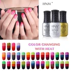 HNM 8 мл Термальность 3 цвета Изменение УФ-гель для ногтей Лаки лак био-Гели Soak Off! Полупостоянная штамповки Краски покрытие для ногтей, полустойкое к Базовая футболка