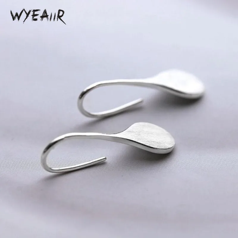 WYEAIIR Korea Simple Геометрическая круглая 925 пробы Cute женские длинные серьги