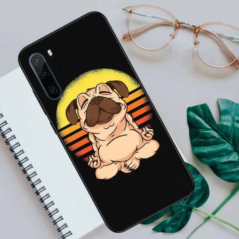 

Cute Cartoon Pug Animal Yoga Phone Case For Huawei P40 P20 P30 lite Pro P Smart 2019 Mate 40 20 10 Lite Pro Nova 5t