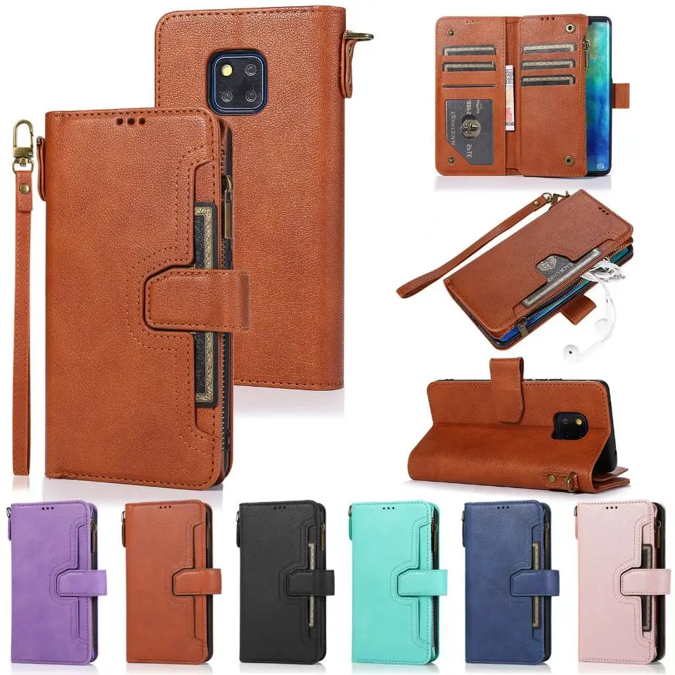 

Litchi Leather Case For Huawei P40 P30 Pro P20 Lite Wallet Case For Huawei Mate 20 Pro Mate 20 Lite Multiple Card Slots Cover