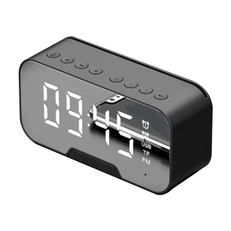 

Portable LED Mirror Digital Wireless Bluetooth Speaker Alarm Clock Multifunction MP3 FM Radio Household Elegant Decorate
