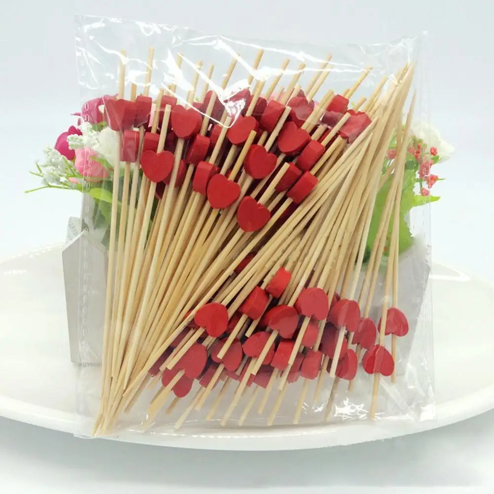 100 шт./компл. одноразовые бриллианты из бамбука пищевые искусства для пикника