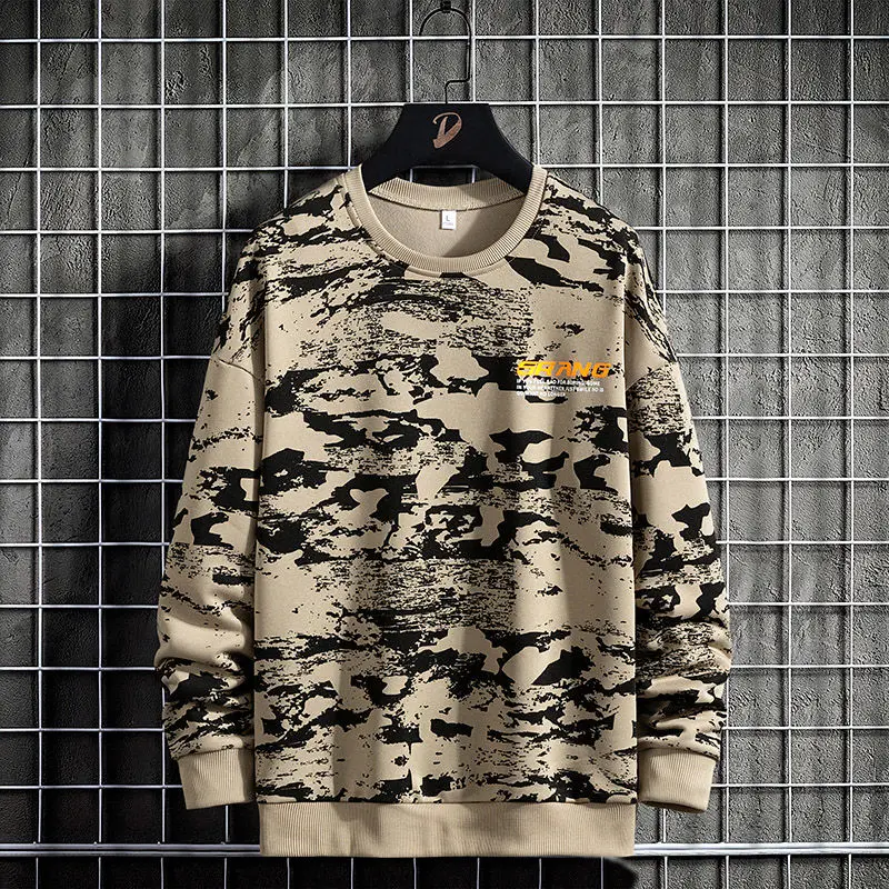 

Толстовки для мужчин свободные повседневные модные спортивные свитера Топы студент камуфляжное пальто с О-образным вырезом Пуловер мужско...