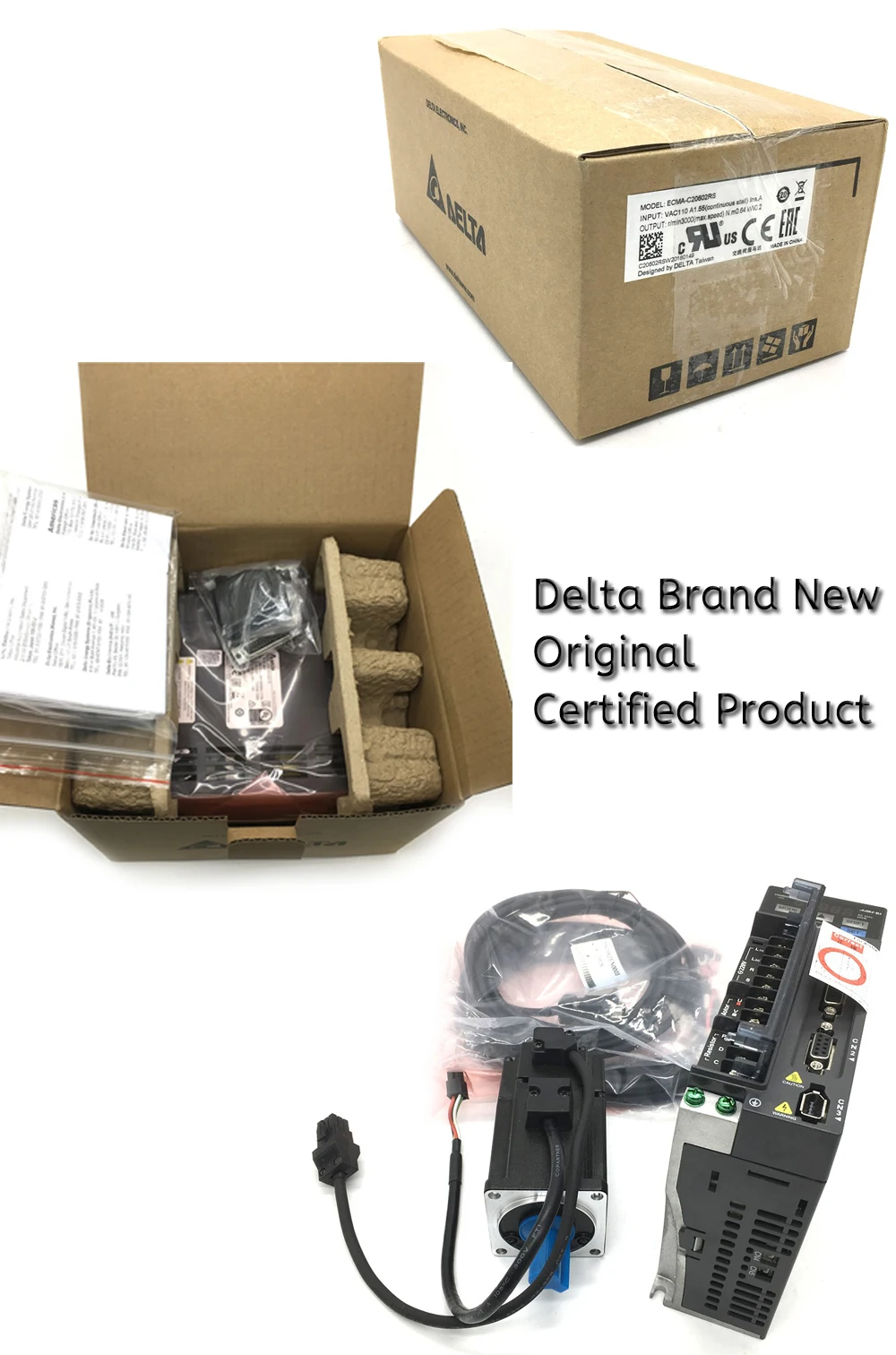 Delta B2 200W ASD 0221 B ECMA C20602RS C20602SS водитель серводвигатель переменного тока комплект 60
