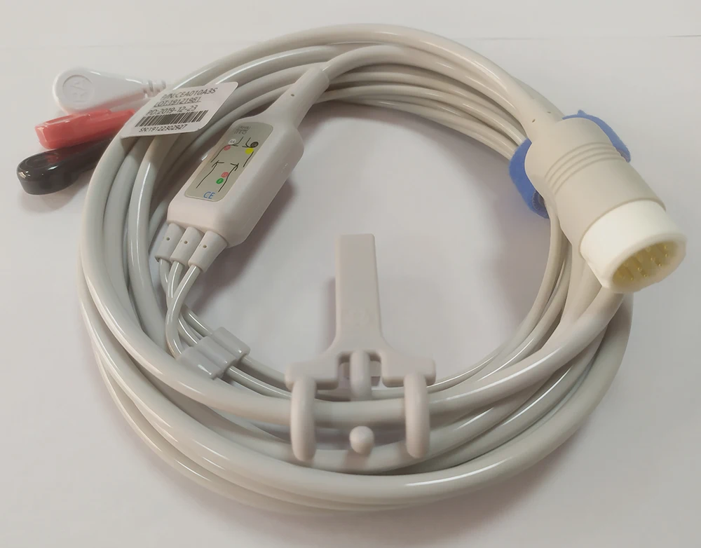 Высокое качество для hp 12 Pin кабель ЭКГ с 3 выводами/AHA Snap M1167A M1001A M2601A|Компьютерные