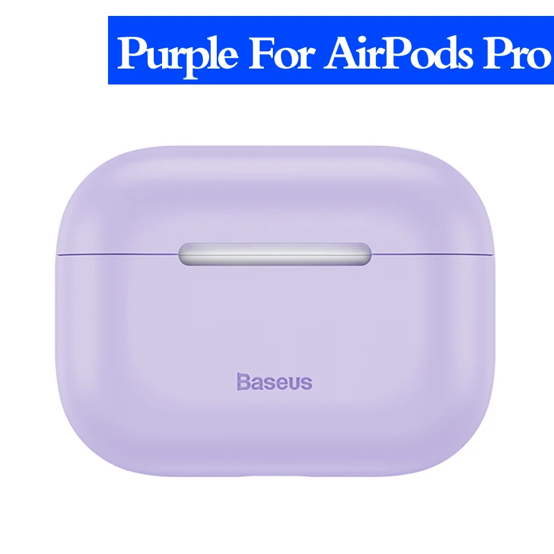 Purple For AirPodPro Baseus Роскошный чехол для Airpods Airpod Pro 3 2 1 силиконовый беспроводной защитный чехол для Apple Air Pods Pod 2 1 Pro Coque Fundas - Цвет: Purple For AirPodPro