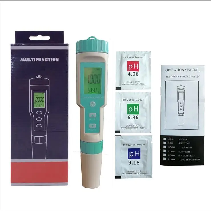 

Water Quality Monitor Tester 7 in 1 Water Tester pH Salinity EC S.G Tds Temp ORP Meter for Framing Seawater Cooking