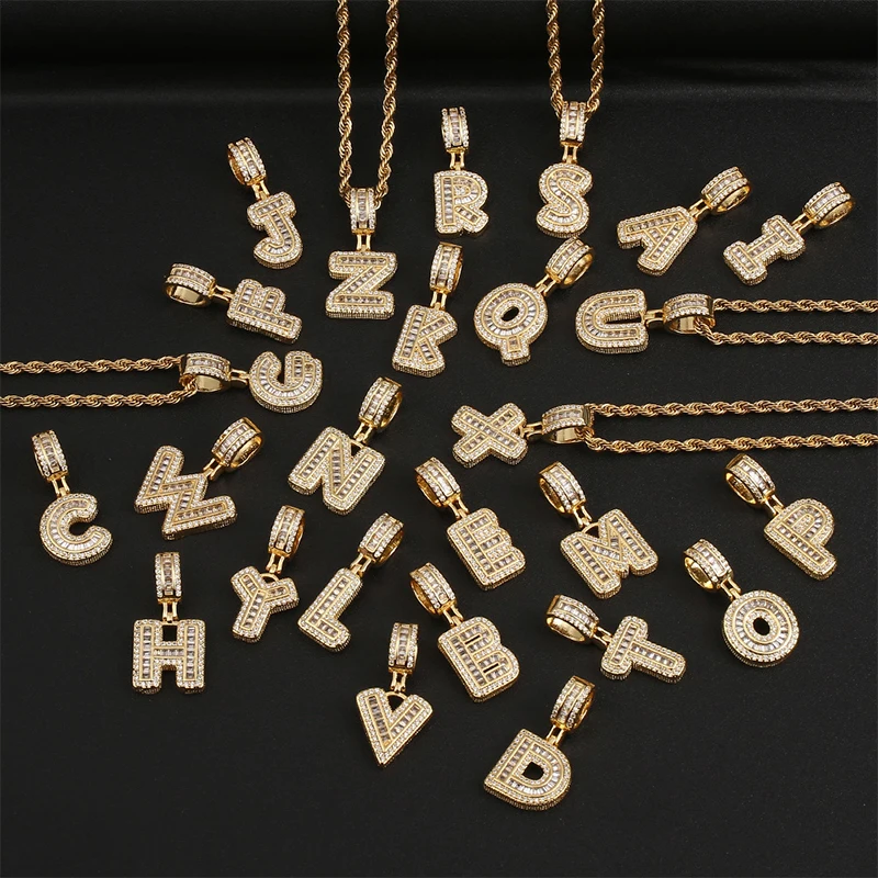 

Initial Necklace Cubic Zircon Alphabet Pendants Gold Color Copper Mini A-Z Letter Pendant Necklace Shinning 26 Initial Collares
