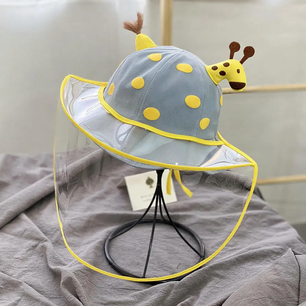 

New Korea style Anti-fog Hat Cute Kawaii Fisherman Hat Cartoon Baby Hat spot pattern Removable Protect Hat Mask Hot Sale