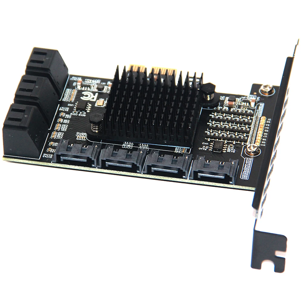 

PCI-E 1X К 6 SATA3.0 адаптер карта для настольного компьютера Расширительная карта адаптер для жесткого диска с алюминиевым сплавом охлаждающий пл...