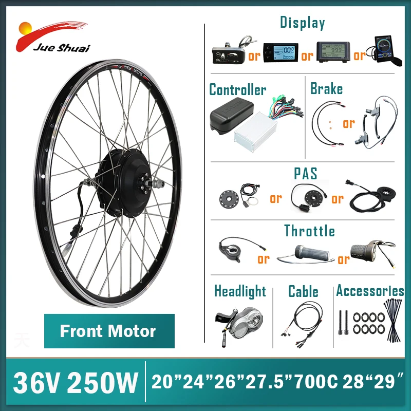 Verkaufen Ebike Conversion Kit 36V 250W Bürstenlosen Motor Hub Fit 20