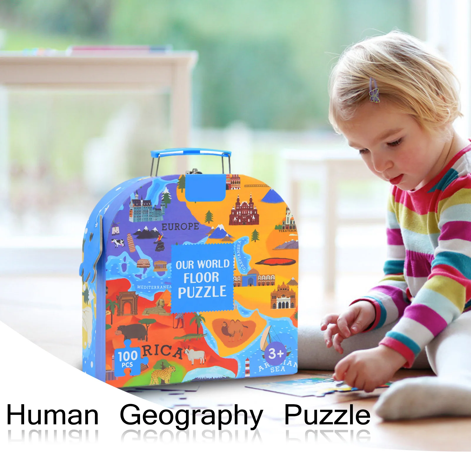 

Early Educational Puzzle 100PCS Mideer Card Paper Puzzle Toy For Kids Cognitive World Map Puzzle Concentration Training amiable