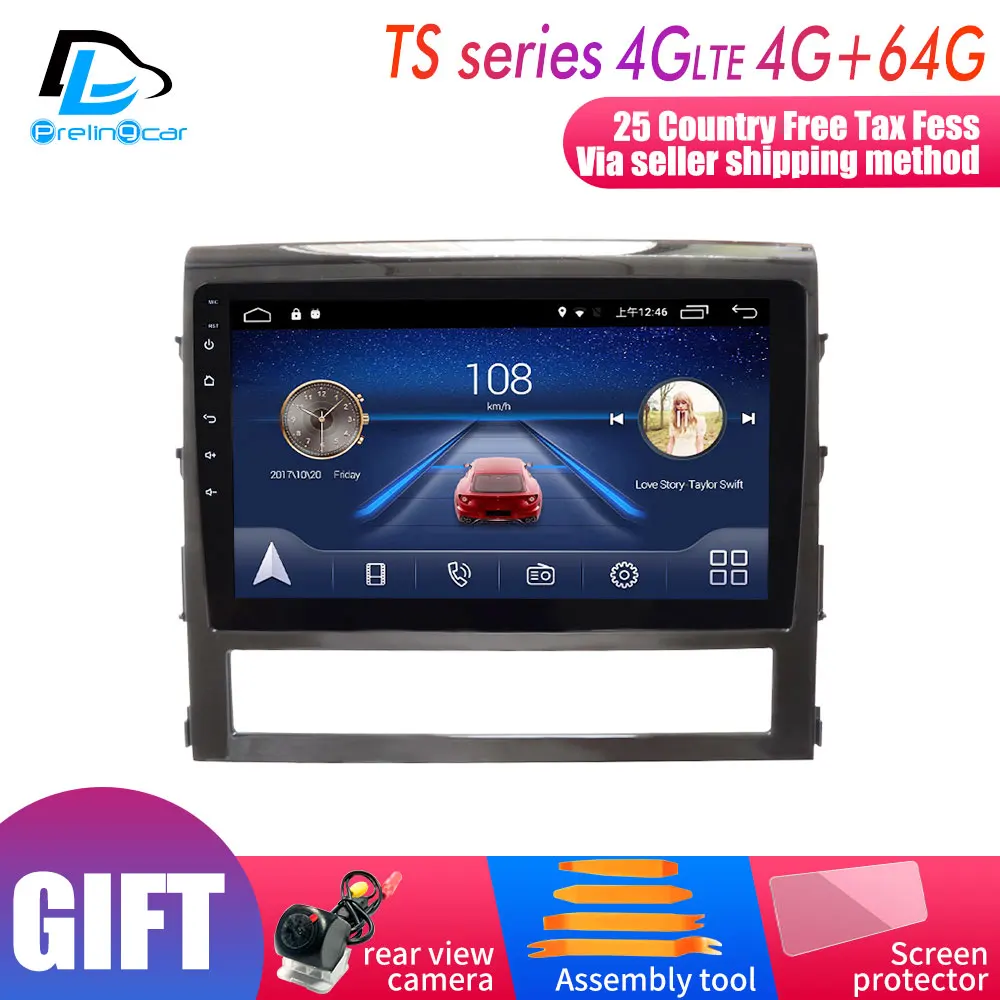 4G Lte Android 9 0 gps Мультимедийная навигационная система для Toyota Land Cruiser 2015 16 17 18