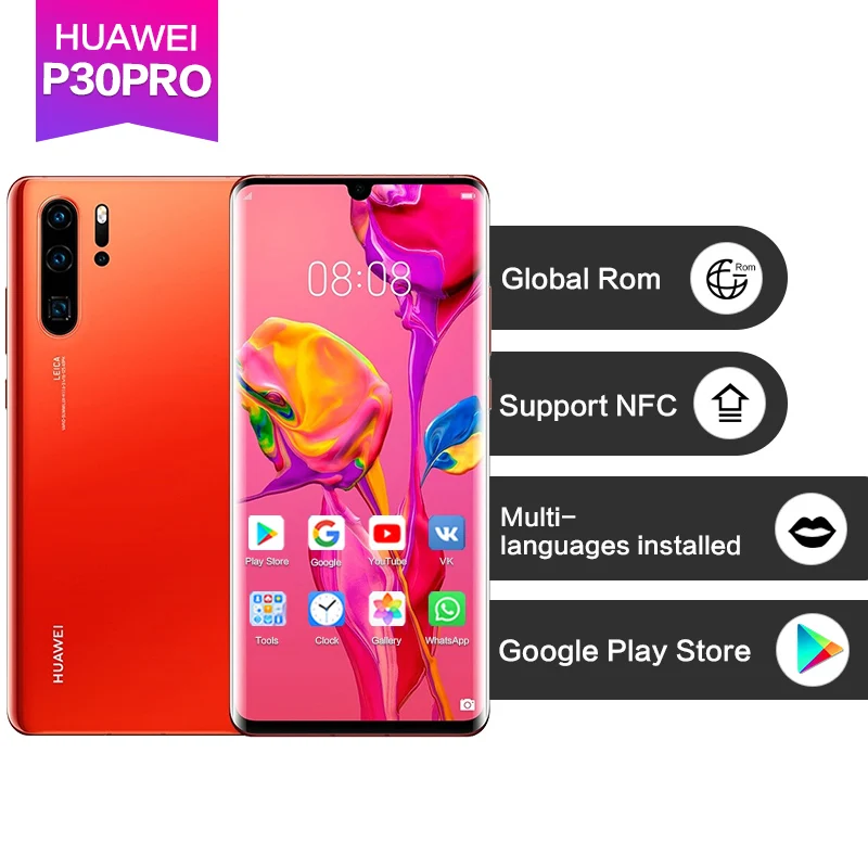 HUAWEI P30 Pro смартфон с 5 дюймовым дисплеем восьмиядерным процессором ОЗУ 8 Гб ПЗУ 512
