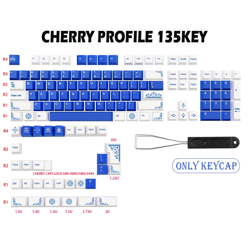 

GMK-KEY Lazurite Keycap PBT Dye Subbed Cherry Profile Keycaps 1.75U 2U Shift For GK61 Sk61 64 84 TKL87 98 108 MX Switch Key Cap