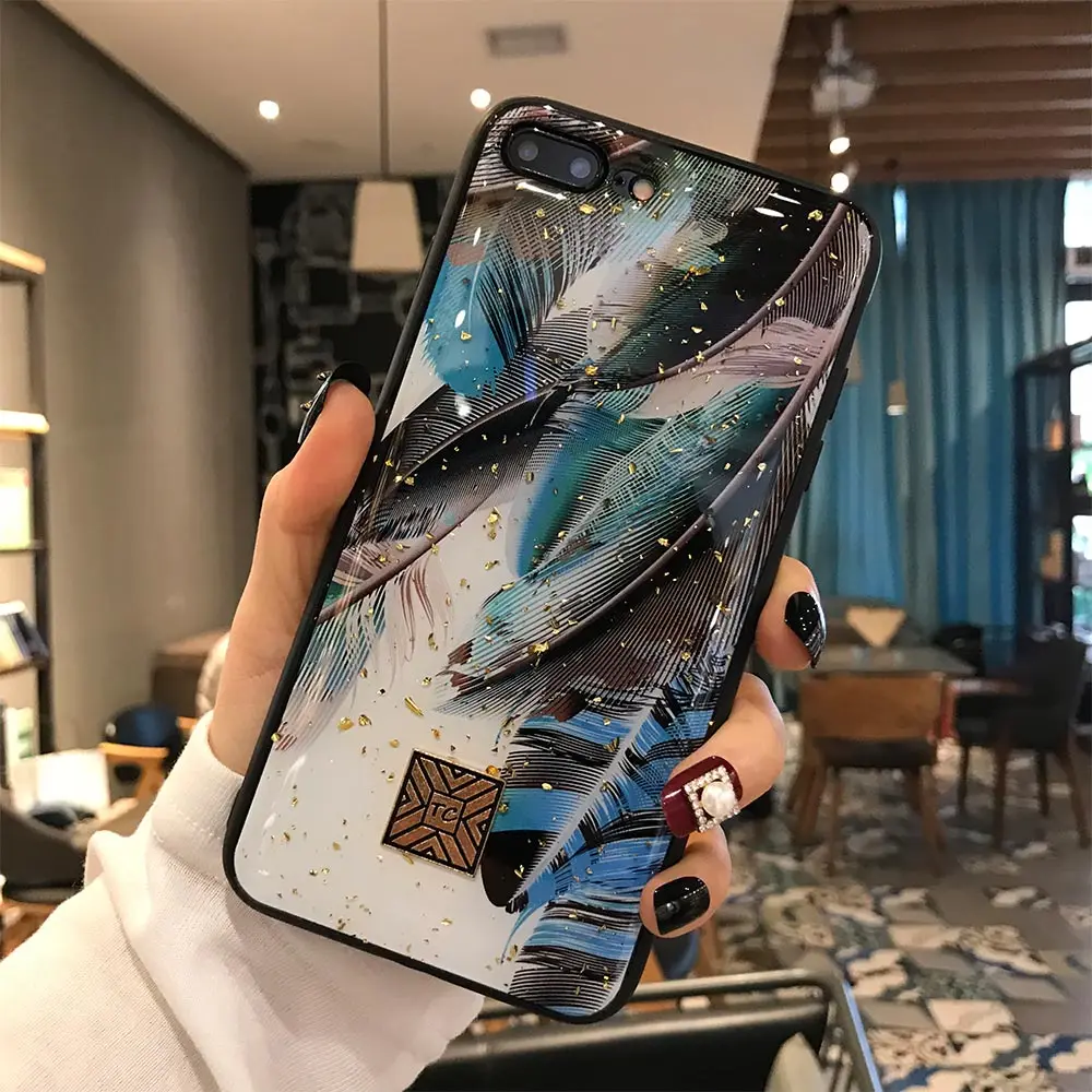 Роскошный чехол KISSCASE для iPhone 7 8 Plus XS Max XR Xs эпоксидная Золотая фольга Чехол X 6 6S PC +