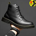 Модная мужская повседневная обувь, мужские мягкие кожаные ботинки, удобные городские офисные повседневные прогулочные ботинки, мужские ботинки для инструментов