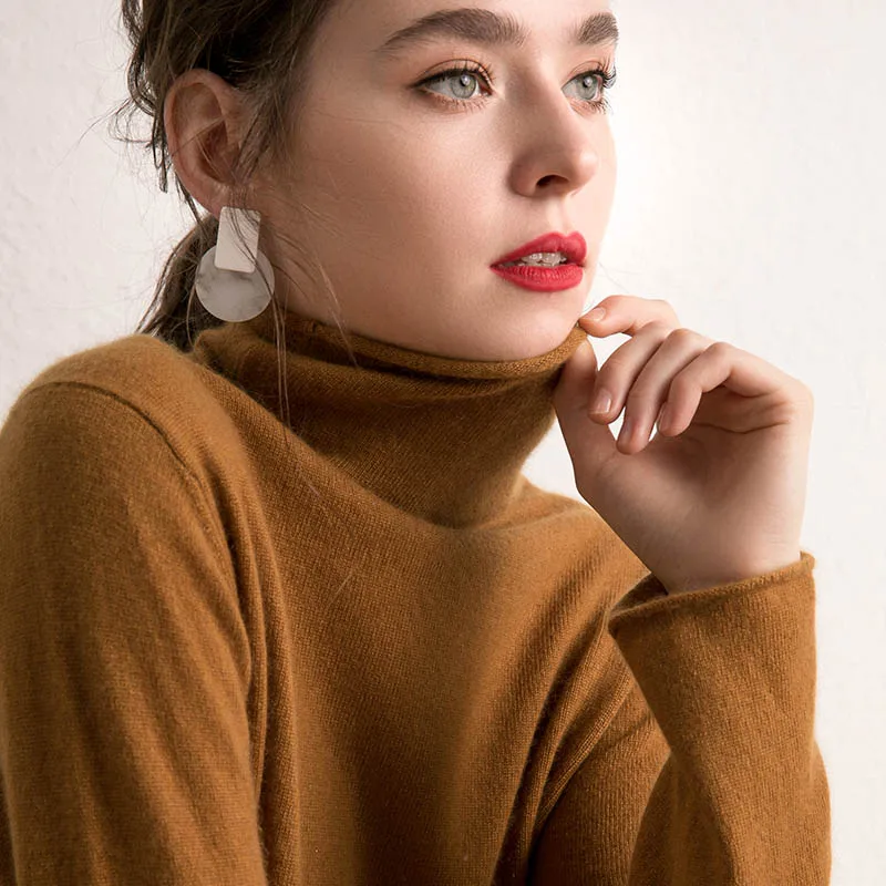 Характеристики 2019 Осень-зима Женский Однотонный свитер с высоким воротом 100