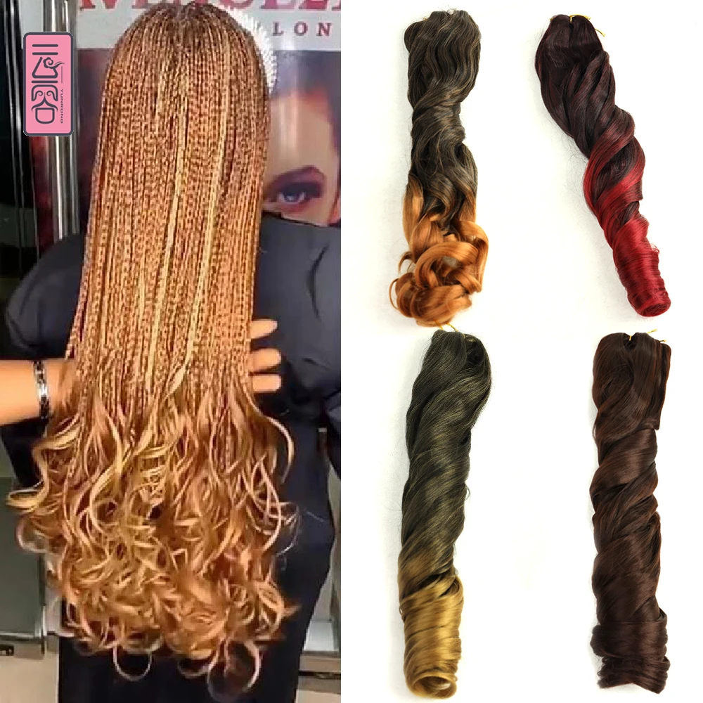 

YunRong Synthetic Spiral Curl For Woman Crochet Hair Loose Wave Crochet Hair Boundy French Curl Braiding Hair Extension