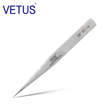 Пинцеты «VETUS» Оригинальные серии HRC 38 ST для наращивания ресниц норки антикислотные антистатические пинцеты - Цвет: 38 ST-16