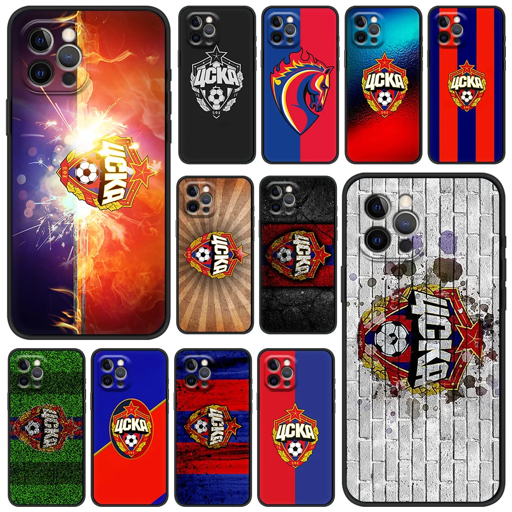 

PFC CSKA Moscow Football Team Silicon Phone Case for iPhone 12 13 Pro Max XR XS X Soft Cases for iPhone 11 7 8 Plus SE2020 Cover