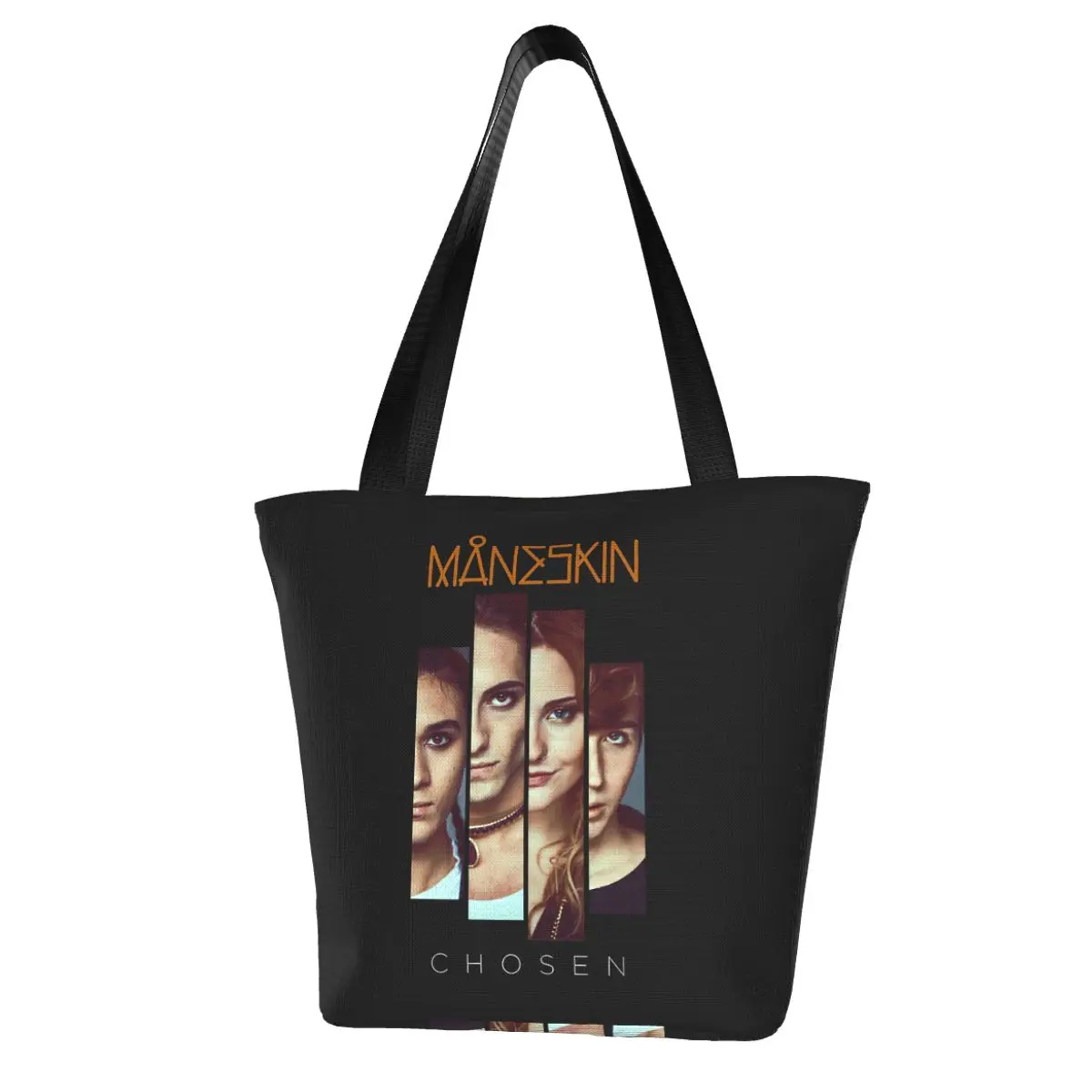Maneskin Italian Rock  Shopping Bag Aesthetic Cloth Outdoor Handbag Female Fashion Bags