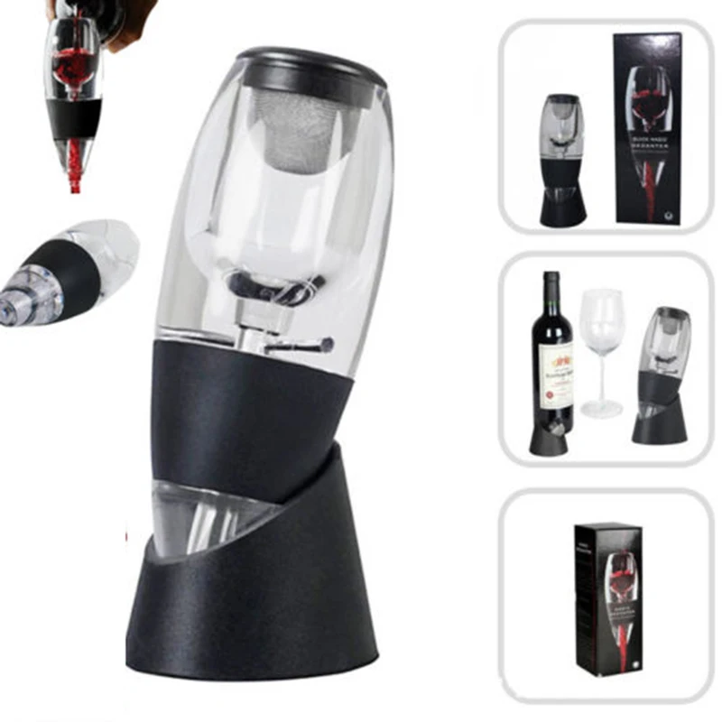 Черный Специальный аэратор для вина, быстрый декантирующий Pourer набор графинов красного вина с фильтром банка диспенсер для виски аэратор бар аксессуары - Цвет: Черный