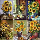 Набор для рисования по номерам на холсте подсолнухи