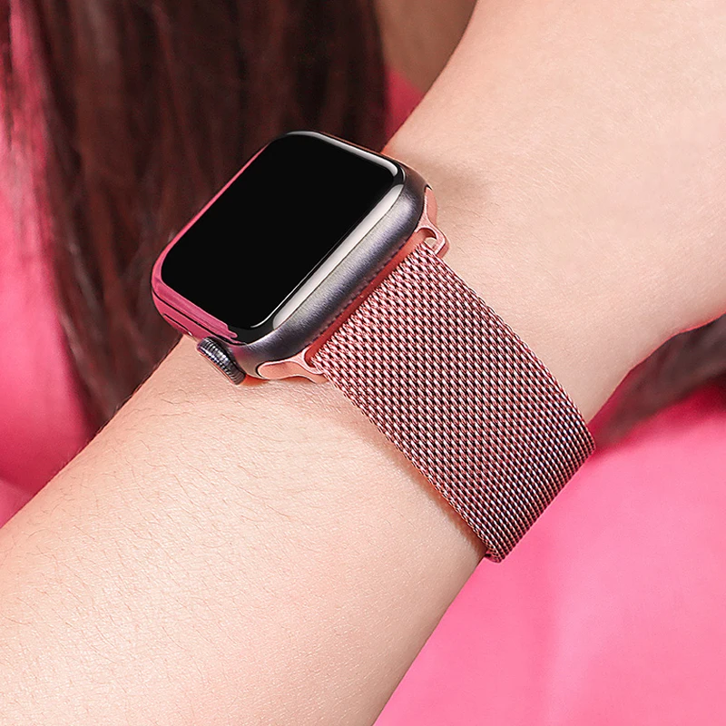 Milanese Loop Strap For Apple watch band 40mm 44mm 38mm 42mm watchband Metal mesh correa bracelet Apple watch Series SE 6 5 4 3