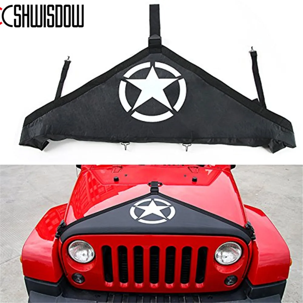 Черный защитный козырек на липучке подходит для Jeep Wrangler JK аксессуары 2007-2017