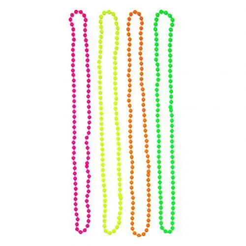 80cm 4pcs 4 шт неоновый цвет нитка с бусинами ожерелья, браслеты, ювелирные изделия вечерние платья аксессуары ожерелье и браслет косплей аксессуары вечерние - Цвет: 80cm 4pcs