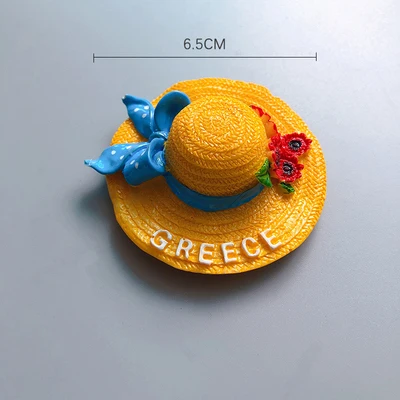 Магнит на холодильник желтая красная шляпа Праздничный сувенир отпуск тема resion