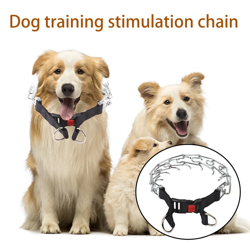 

Pet Choker Quick Release Durable Chain Iron Outdoor Walking Dog Prong Collar With Snap Buckle Pinch Training Dog Pet Products