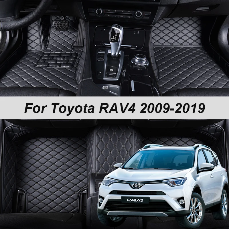 

Custom Made Leather Car Floor Mats For Toyota RAV4 2009 2013 2014 2015 2017 2018 2019 2020 Carpets Rugs Foot Pads Accessories