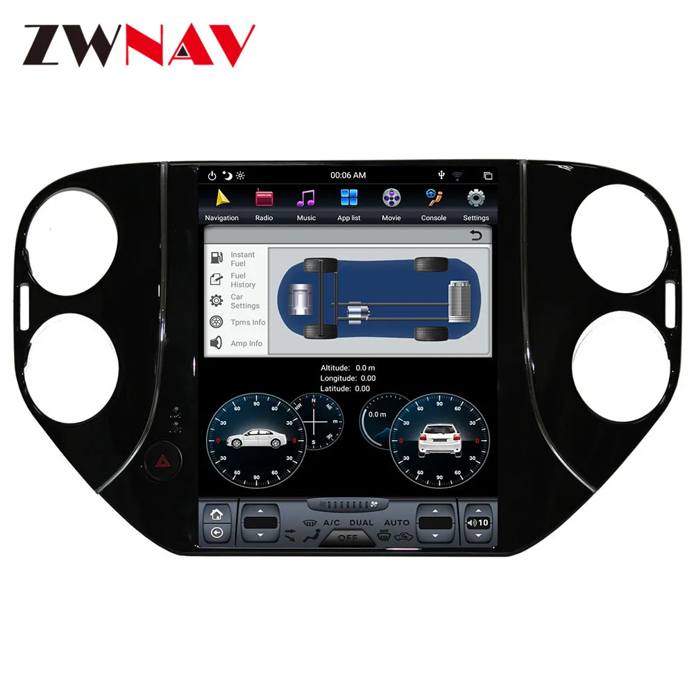 PX6 4 Гб ОЗУ Тесла стиль Android 8,1 Автомобильный gps навигация для Volkswagen Tiguan 2007- головное устройство Мультимедиа Радио магнитофон