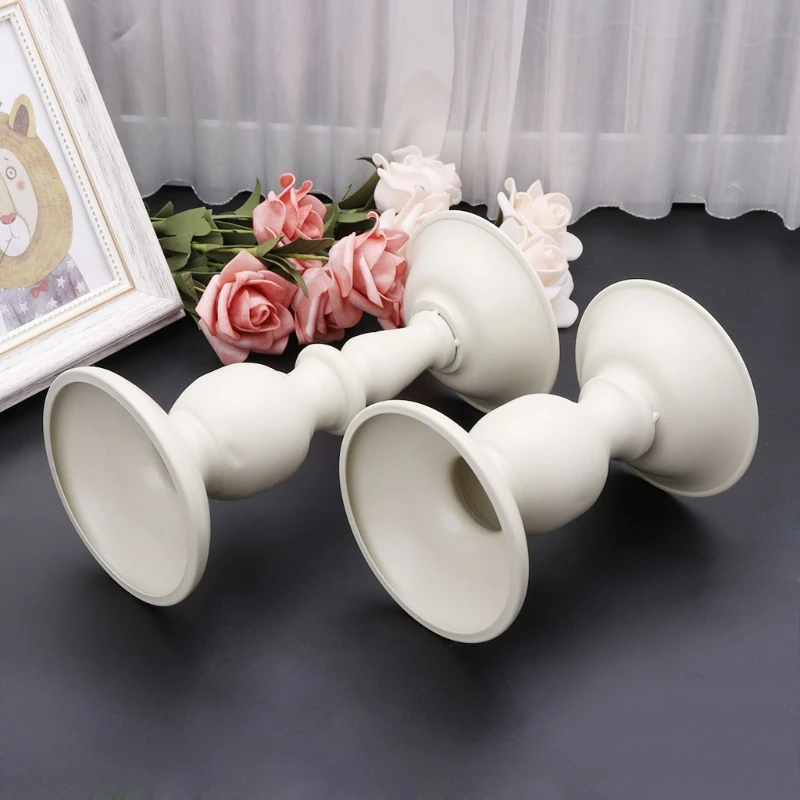 

White Metal Candlestick Candle Holder Stand Wedding Party Table Decoration Gifts