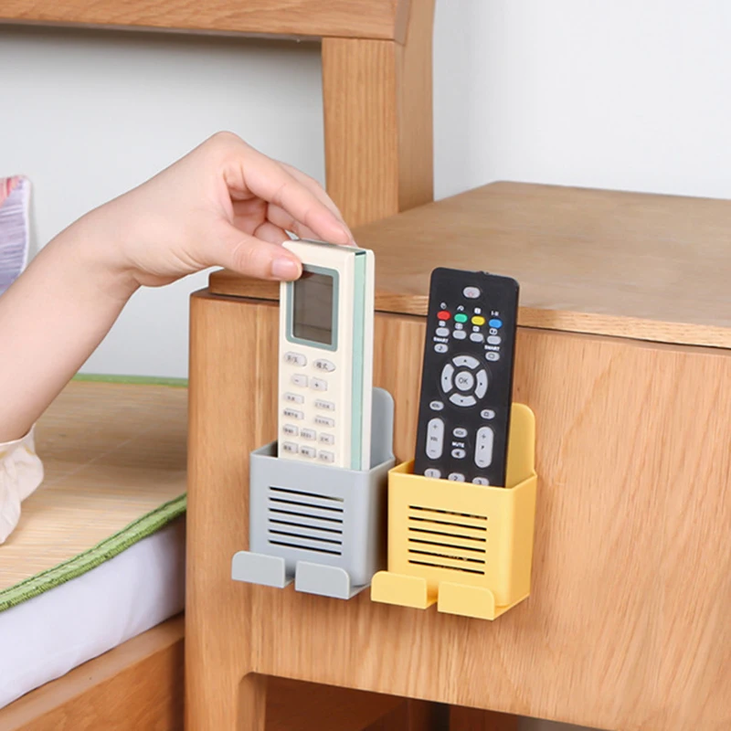 

Wall Mounted Punch-free Organizer Storage Box Remote Control Air Conditioner Storage Case Mobile Phone Plug Holder Stand