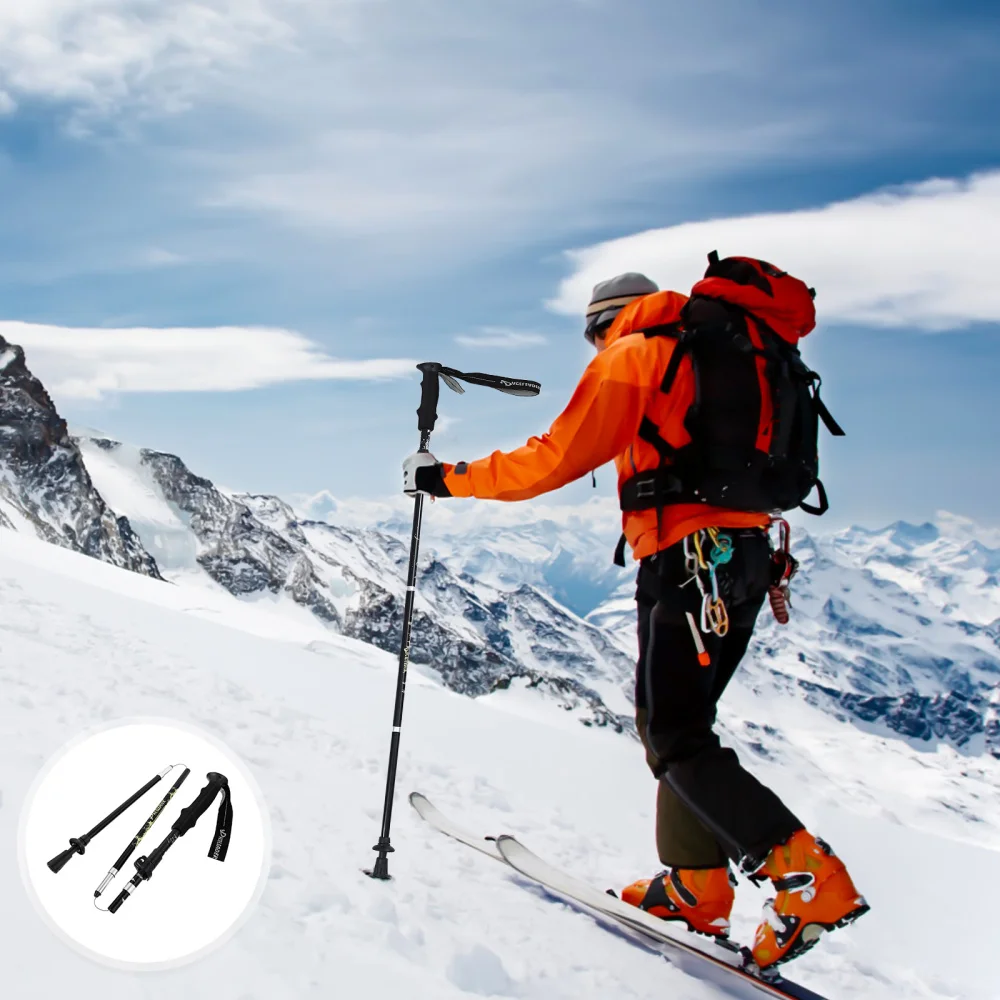 

1pc Portable Alpenstock Folding 5-Section Aluminium Alloy Trekking Pole