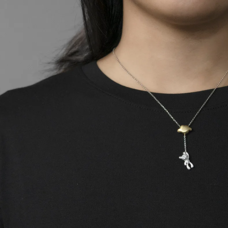 

Bear Cute Cloud Tassel S925 Pure Silver Women's Pendant