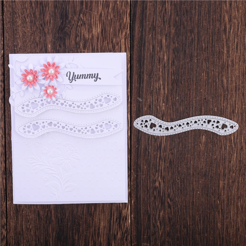 Металлические Вырубные штампы DiyArts с полыми сердечками новый волнистый фон для