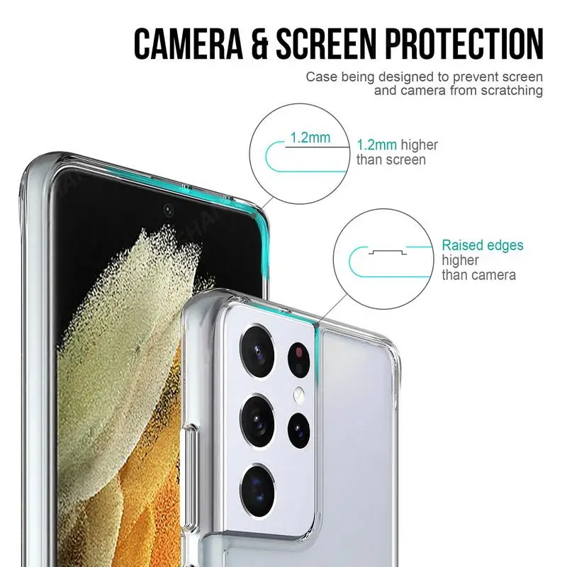 Прозрачный противоударный гибридный защитный чехол для Samsung Galaxy A52 A72 A22 A32 S21 Plus S20