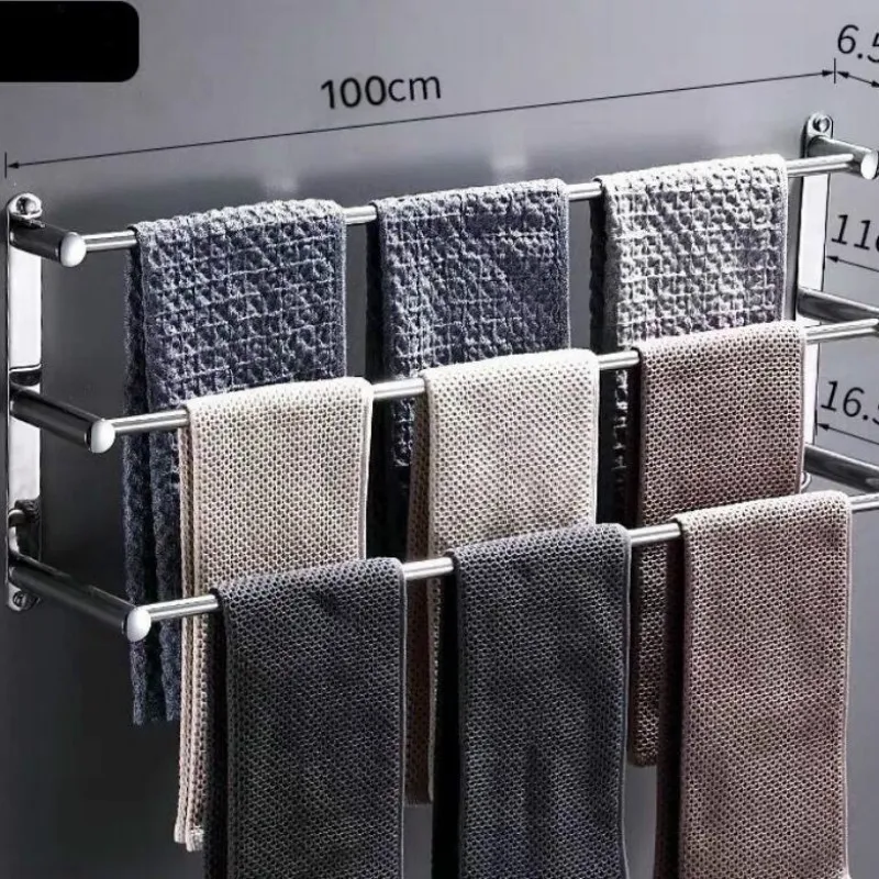 

Punch-free Seamless Towel Rack Bathroom Rack Wall-mounted Towel Rack Bathroom Hanging Stainless Steel Hanging Towel Bar G8089