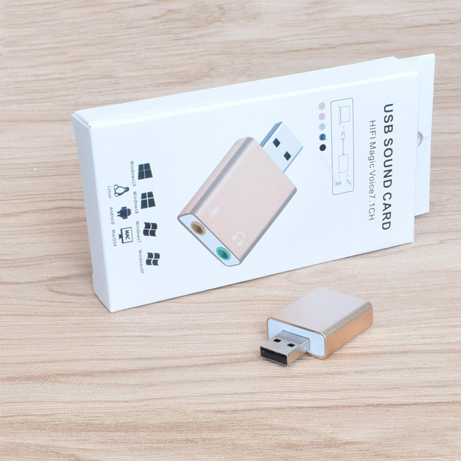 

USB Sound Card Microphone Earphone Two In One Audio Adapter External USB 7.1CH Sound Card For Laptop PC