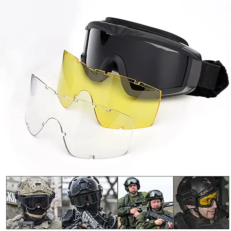 

Cycling Glasses Mountain Bike Bicycle Riding Protection Goggles Eyewear Shooting Glasses Motorcycle Windproof Wargame Goggles
